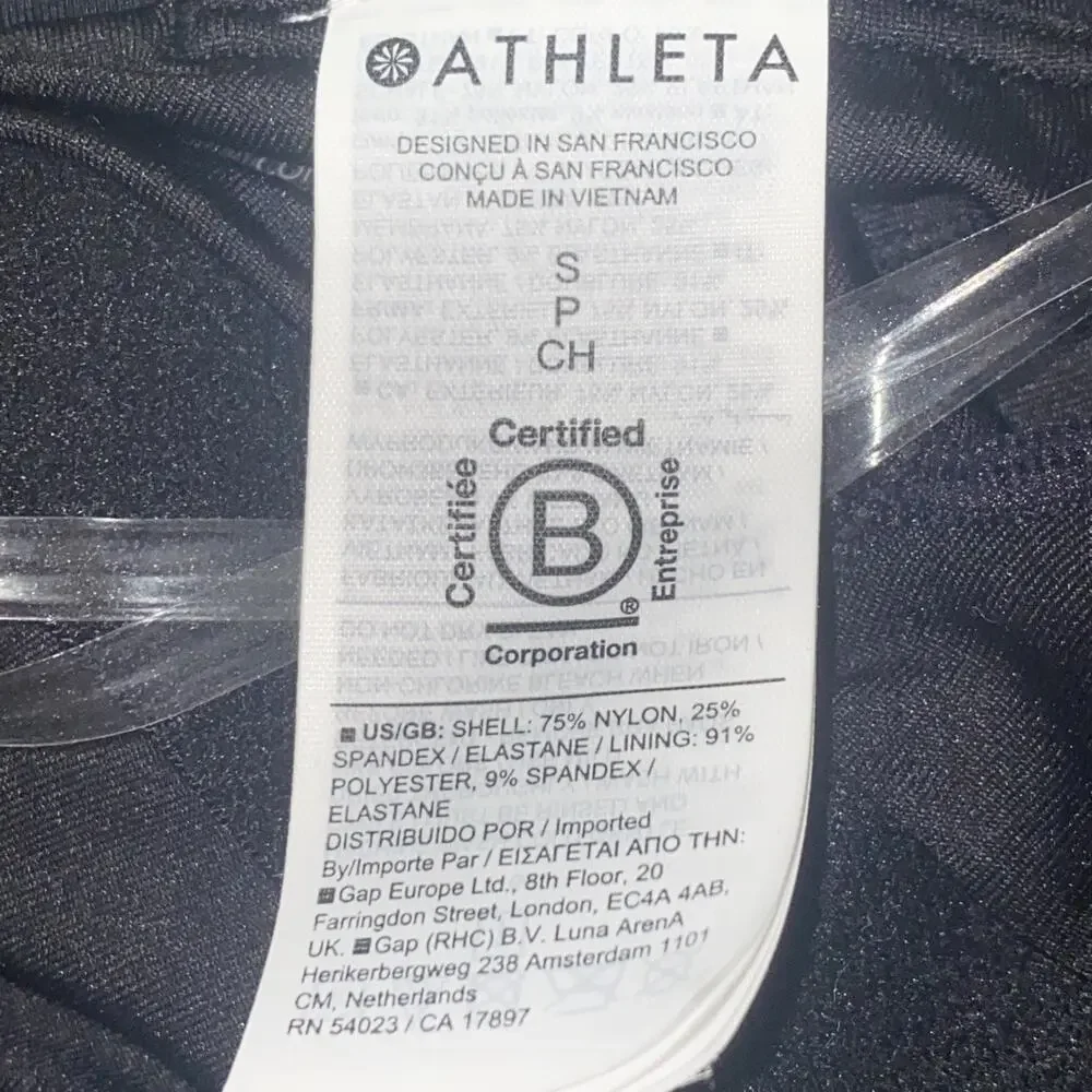 ATHLETA S Crossed Tankini Swim Top Black Small